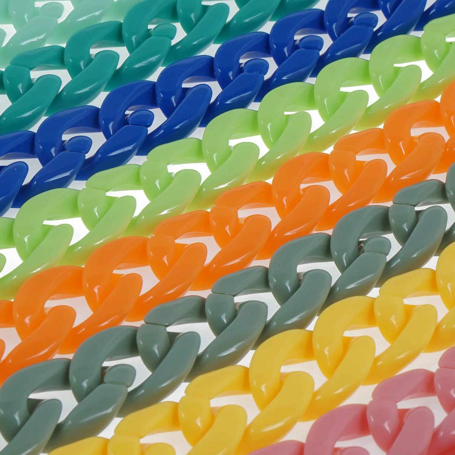 17*23mm Open Acrylic Link Kawaii Chunky Link Piece Pick a Color DIY Jewelry Making Chain 20pcs 103758