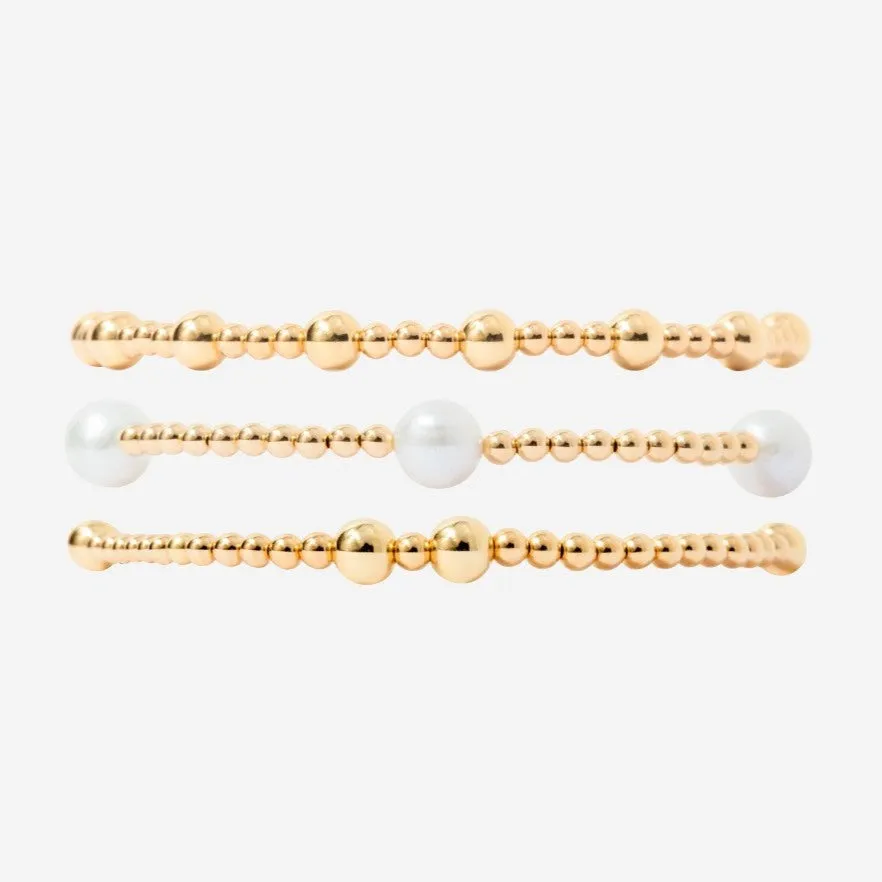 3+5mm Bead Pearl Bracelet Set