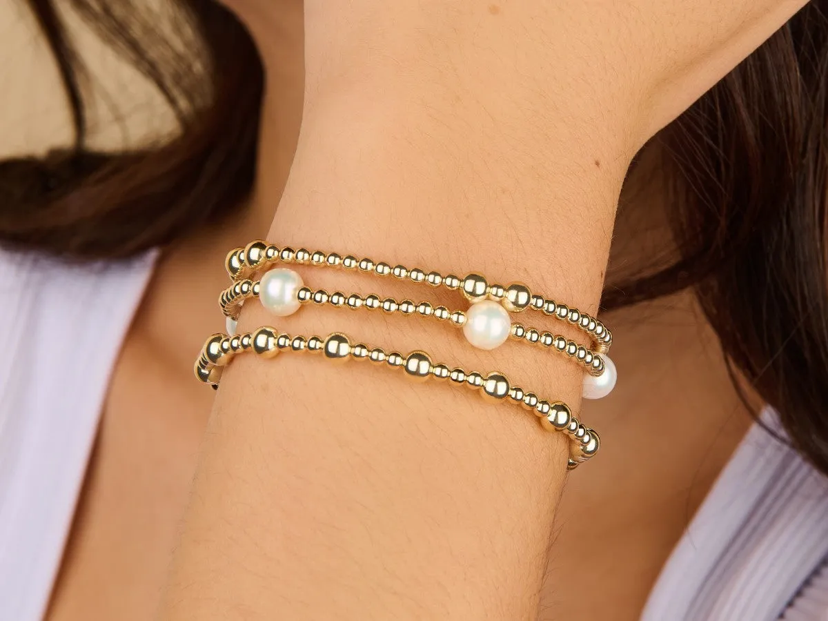 3+5mm Bead Pearl Bracelet Set