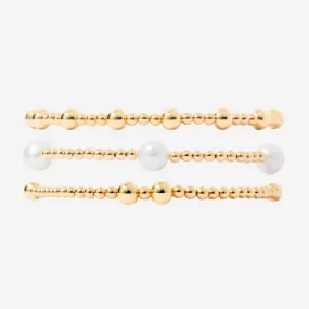 3+5mm Bead Pearl Bracelet Set