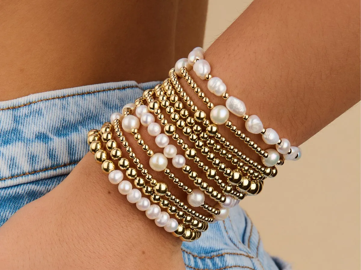 3+5mm Bead Pearl Bracelet Set