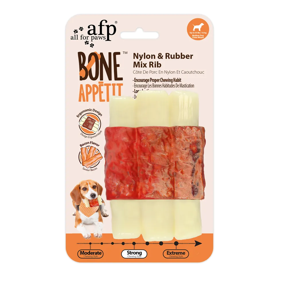 AFP  Bone Appetit - Nylon & Rubber Mix Rib - Bacon Flavor In