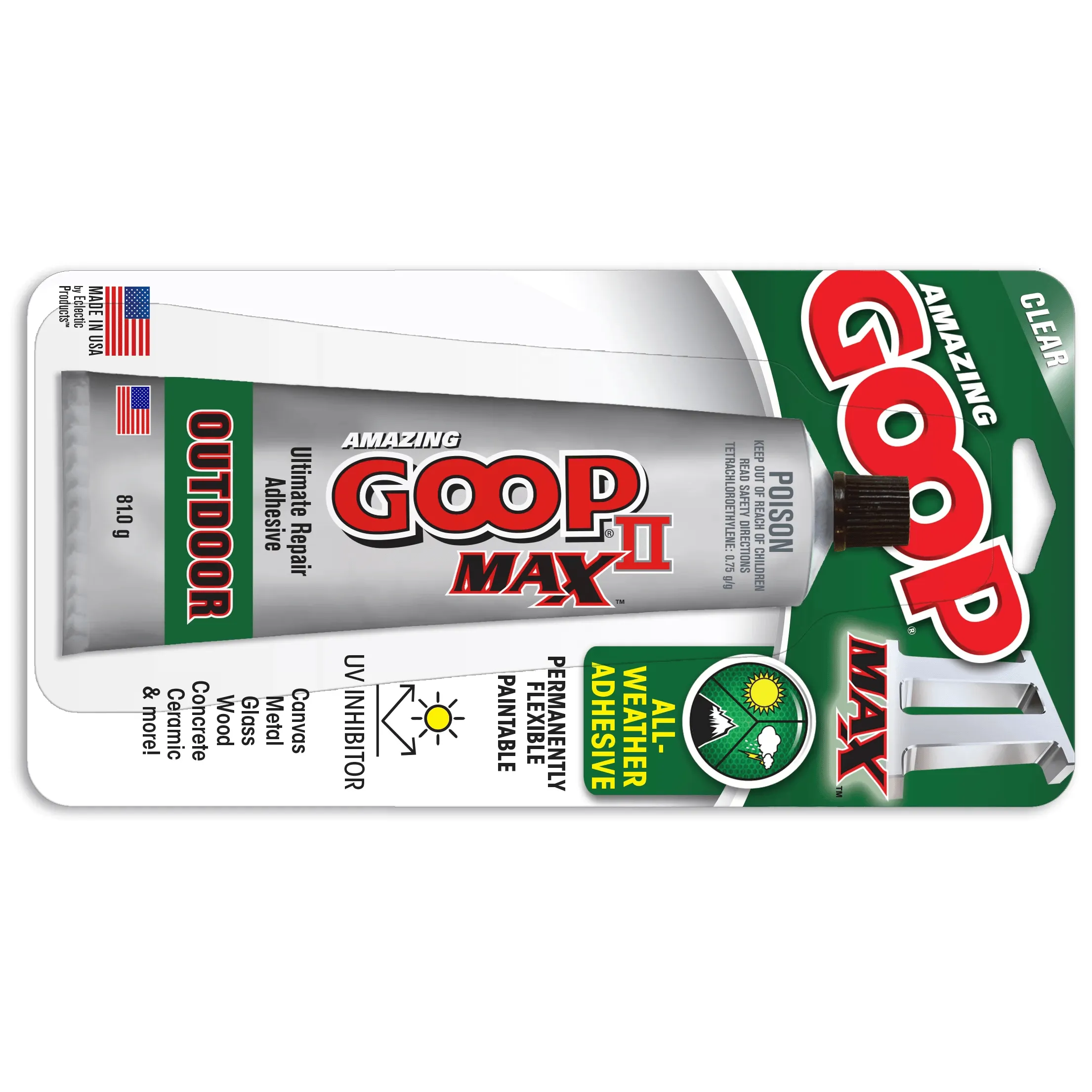 Amazing GOOP II MAX All Weather Adhesive Glue Contact 81g Pack 2