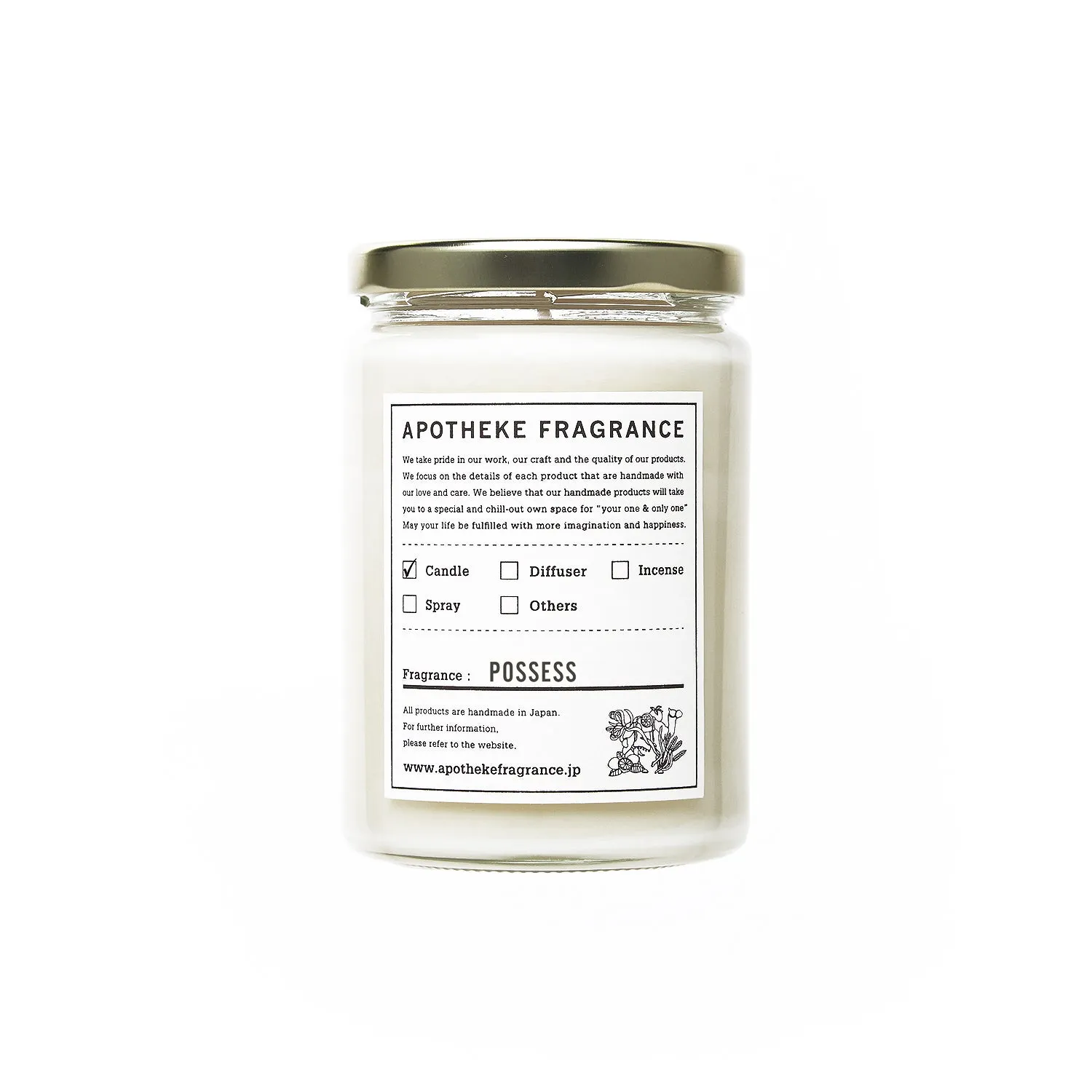 Apotheke Fragrance Glass Jar Candle 