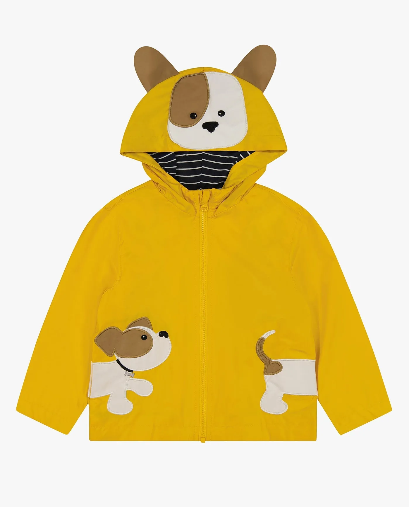 BABY BOYS PUPPY ZIP FRONT HOODED RAINCOAT