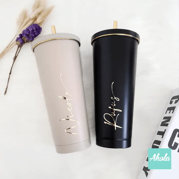 【Bailly】Stainless Steel Matte Tumbler with Straw 不鏽鋼啞面保冷/保温吸管杯