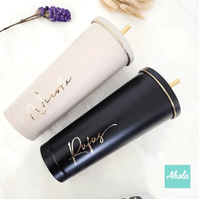 【Bailly】Stainless Steel Matte Tumbler with Straw 不鏽鋼啞面保冷/保温吸管杯