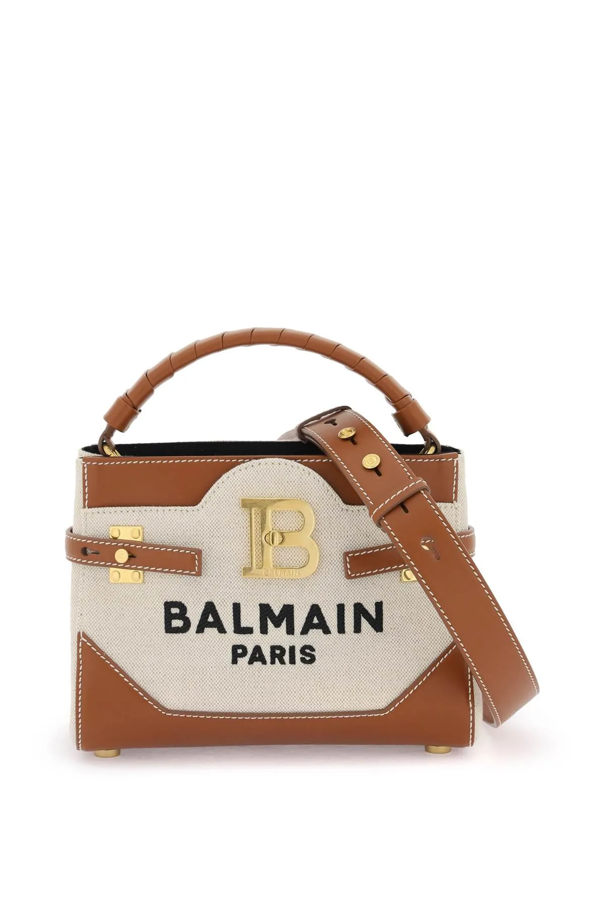 BALMAIN Elegant Mini Canvas Handbag 22cm