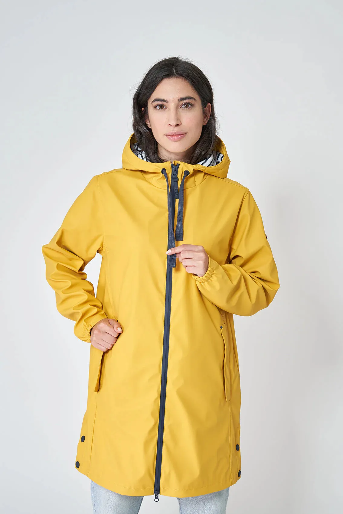 Batela Ladies Nautical Style Raincoat with striped lining - Lightweight Nautical Rain Jacket