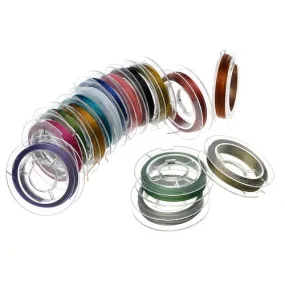 Beading Wire, Tiger Tail, Assorted Colors, 0.38mm, Round, Steel