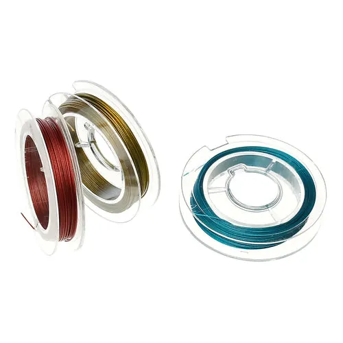 Beading Wire, Tiger Tail, Assorted Colors, 0.38mm, Round, Steel