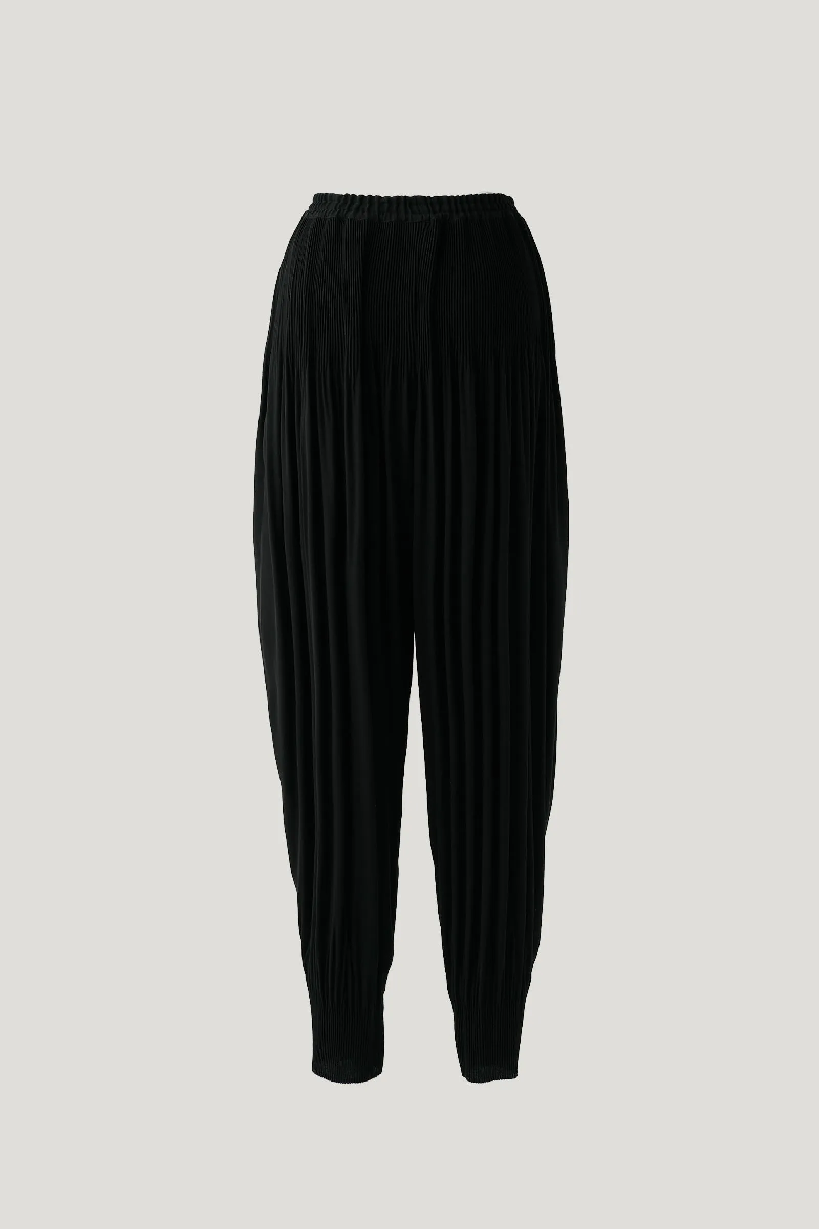 Black Pleated Tapered Trousers