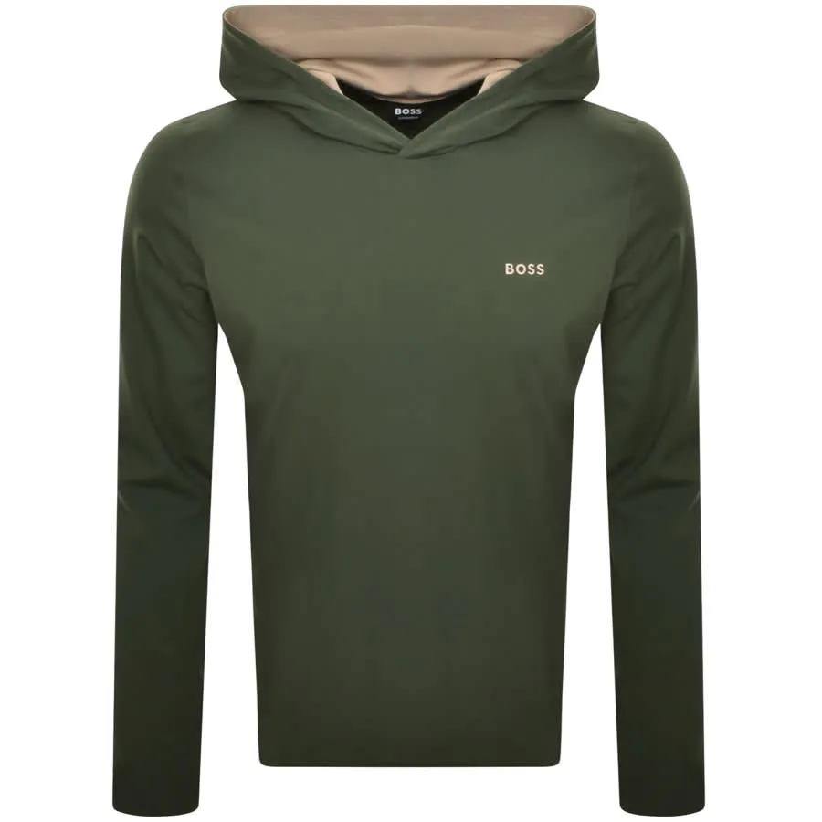 BOSS Hooded T Shirt Green