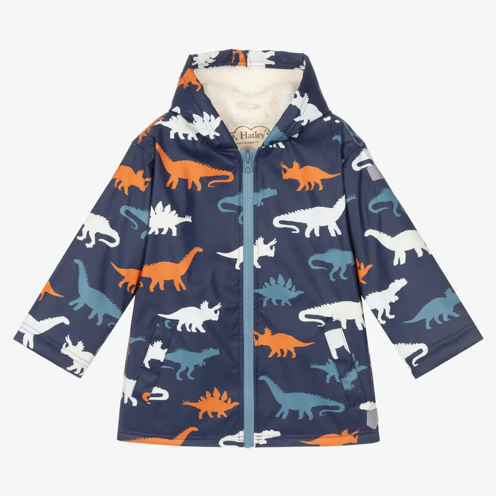 Boys Blue Dinosaur Raincoat