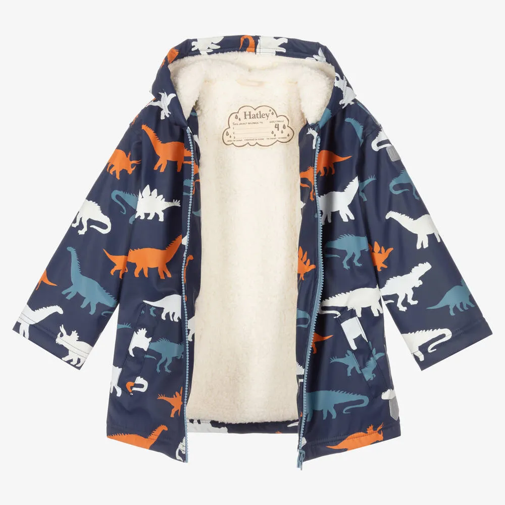 Boys Blue Dinosaur Raincoat