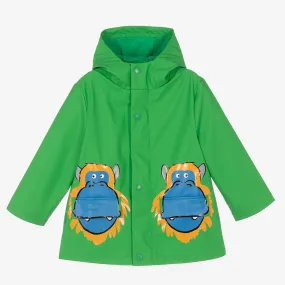 Boys Green Monkey Print Raincoat