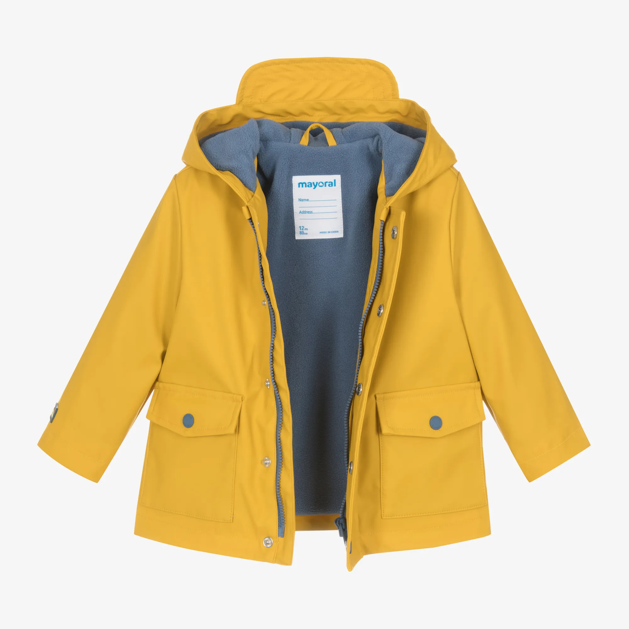 Boys Yellow Fleece-Lined Raincoat