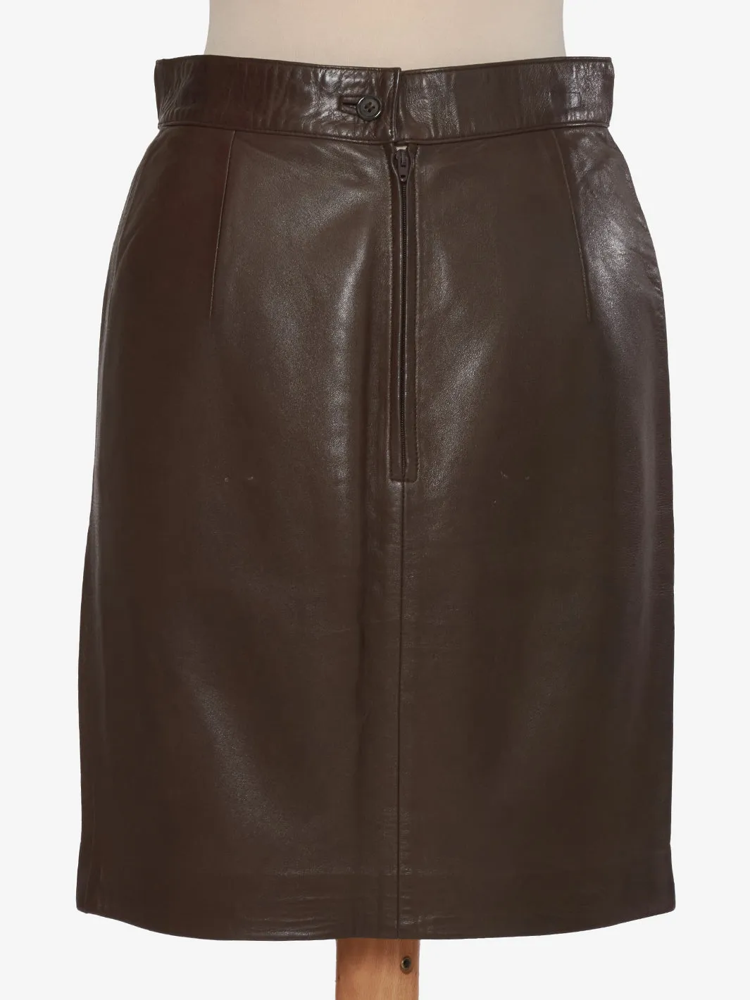 Brown Leather Vintage Skirt