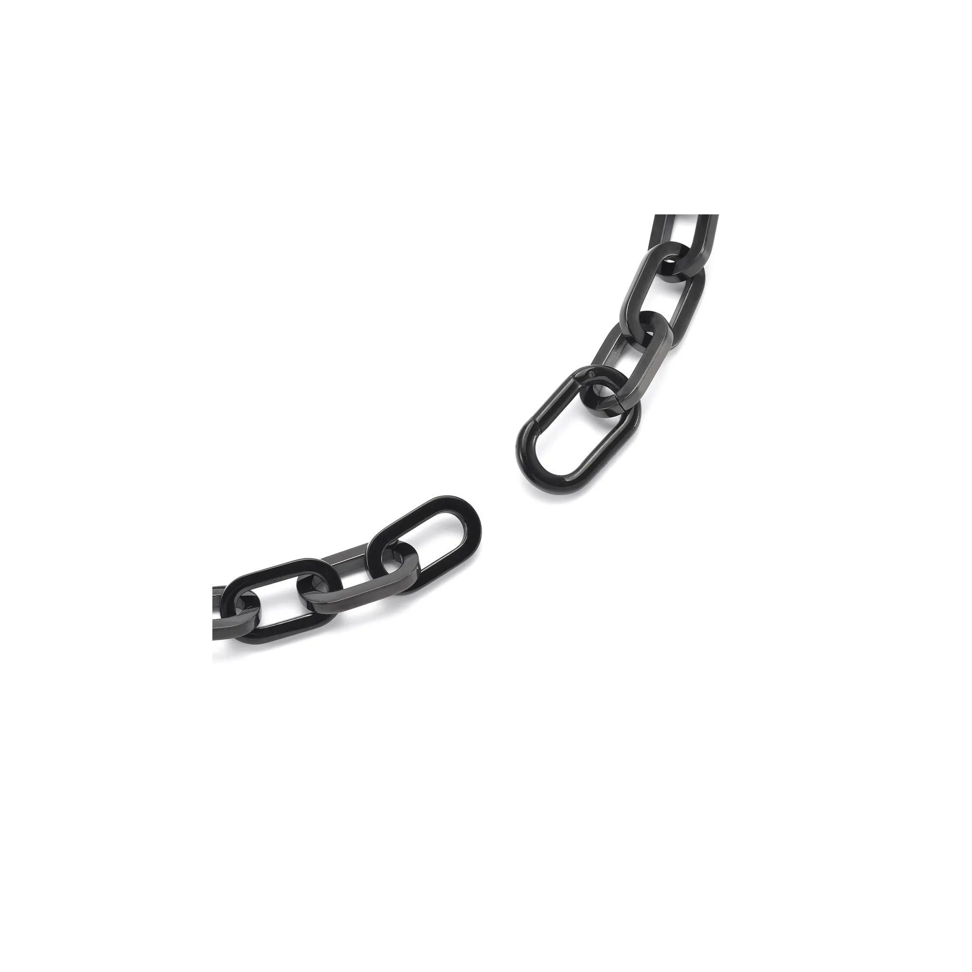 C200B B.Tiff Paperclip Anodizd Black Stainless Steel Chain Necklace