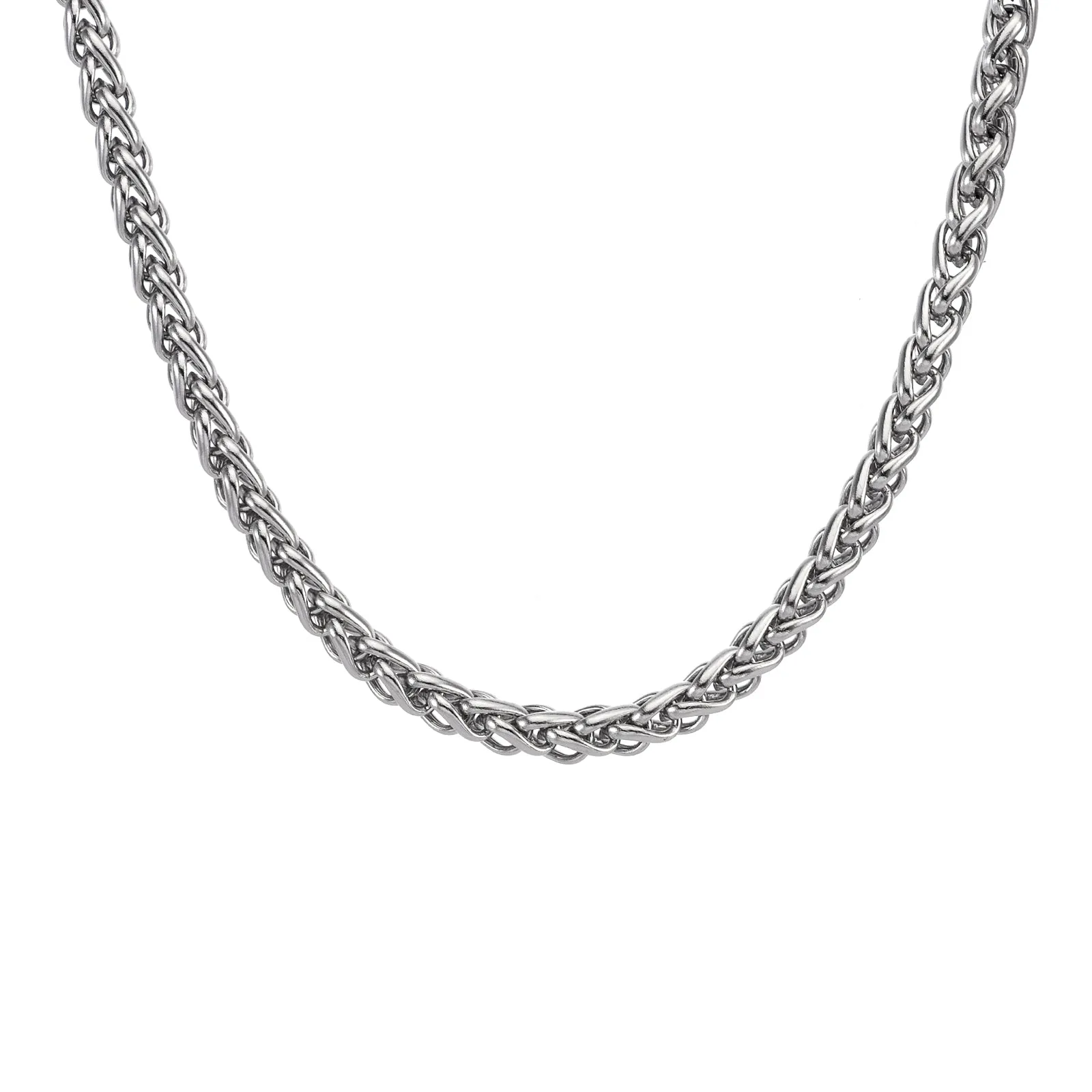 C550W B.Tiff Stainless Steel French Braid Chain Necklace