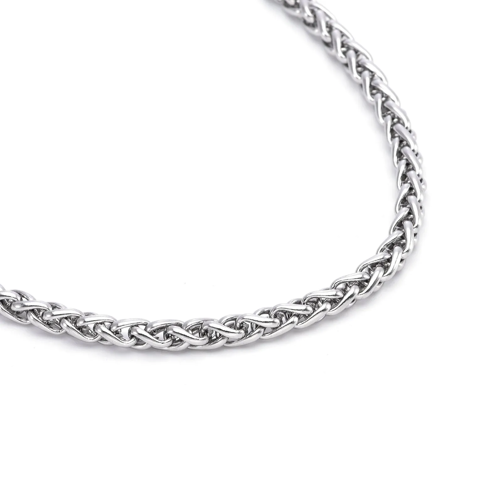 C550W B.Tiff Stainless Steel French Braid Chain Necklace