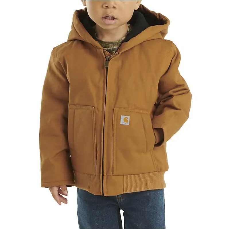 Carhartt Kids' Hooded Insulated Active Jac in Carhartt Brown