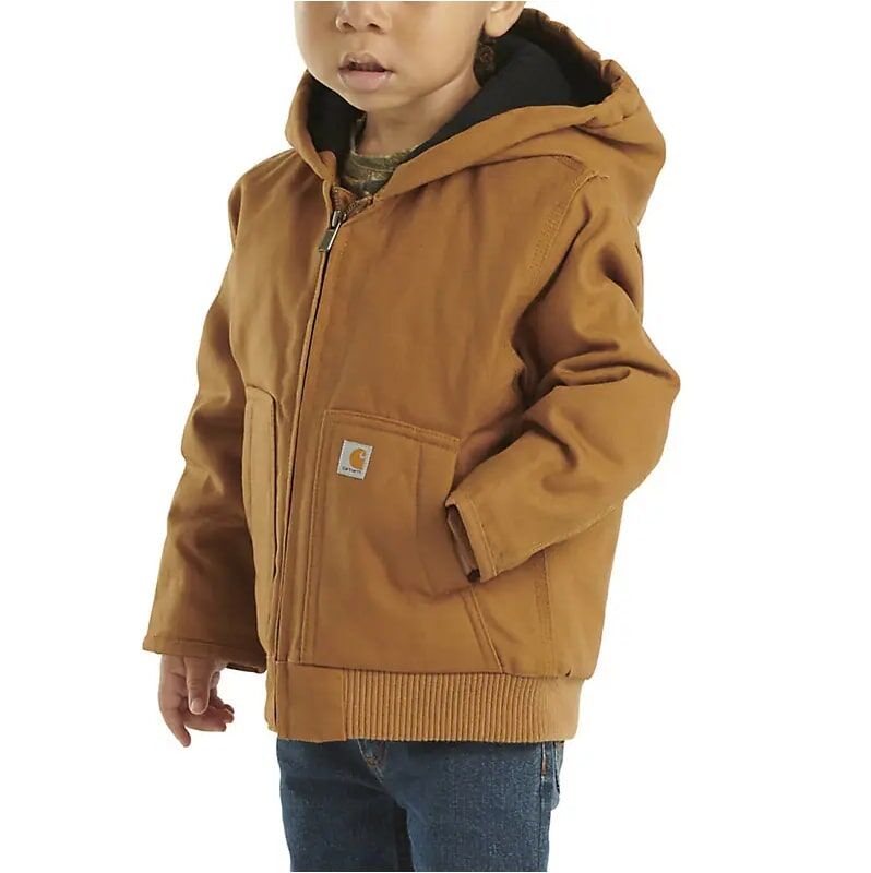 Carhartt Kids' Hooded Insulated Active Jac in Carhartt Brown