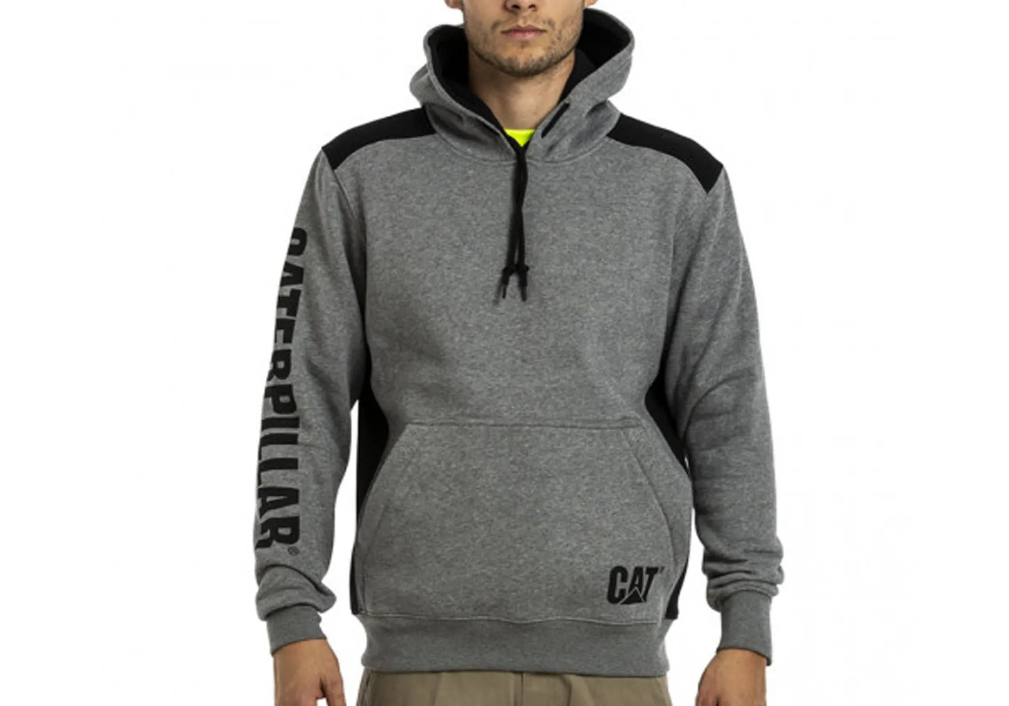 Caterpillar Mens Comfortable Versatile Logo Panel Hooded Sweat Shirt