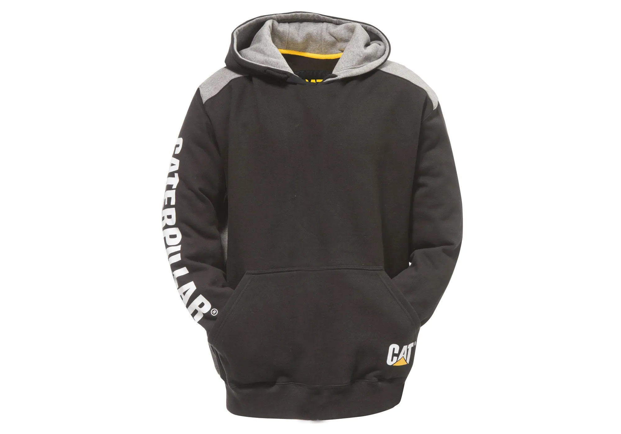 Caterpillar Mens Comfortable Versatile Logo Panel Hooded Sweat Shirt