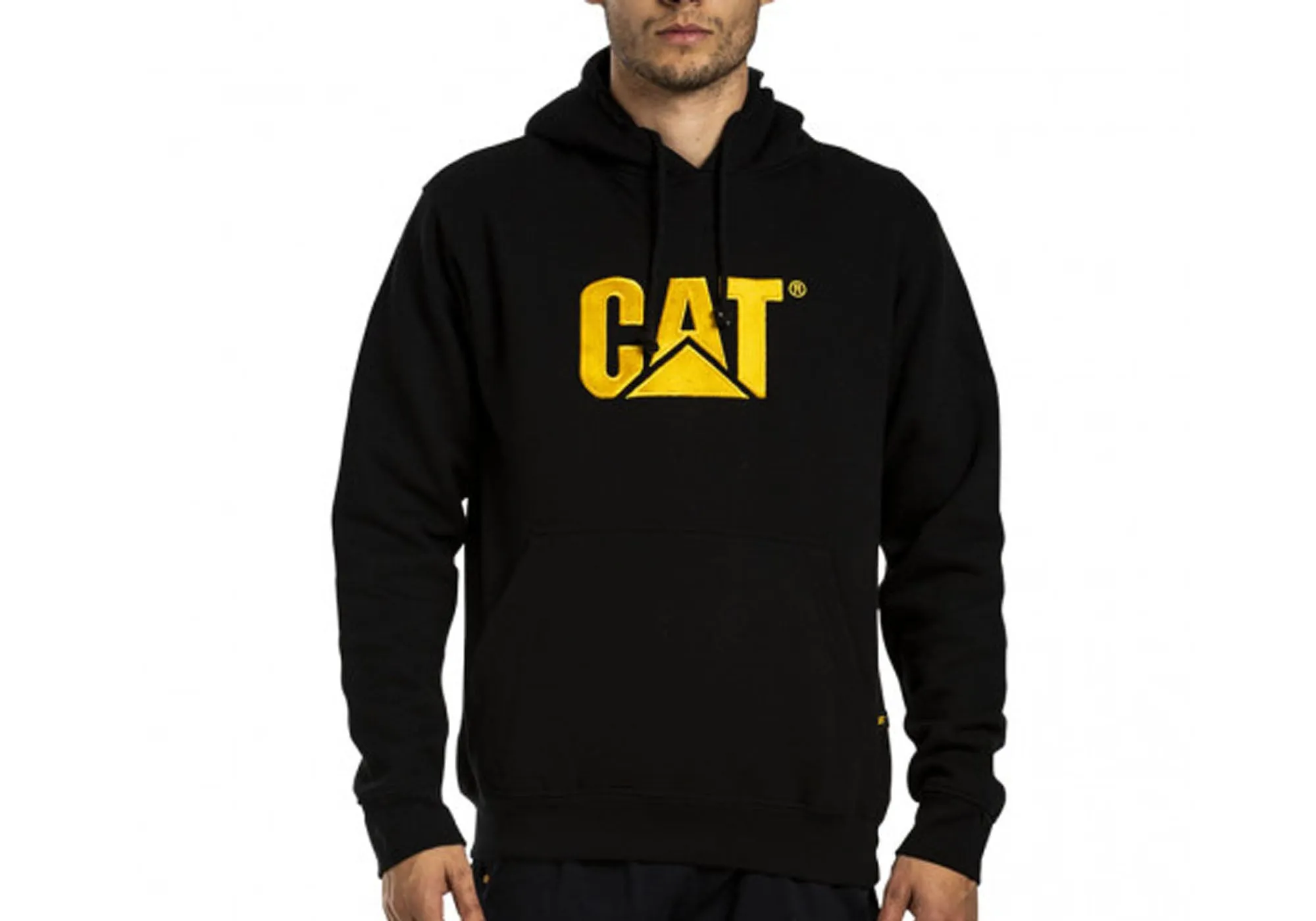 Caterpillar Mens Trademark Hooded Black Sweatshirt