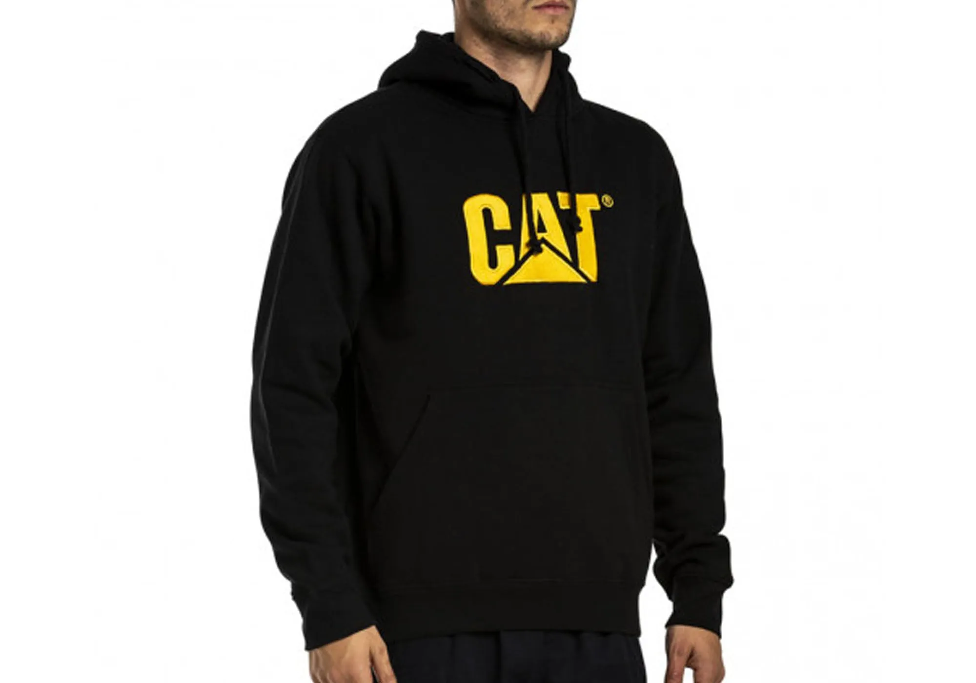 Caterpillar Mens Trademark Hooded Black Sweatshirt