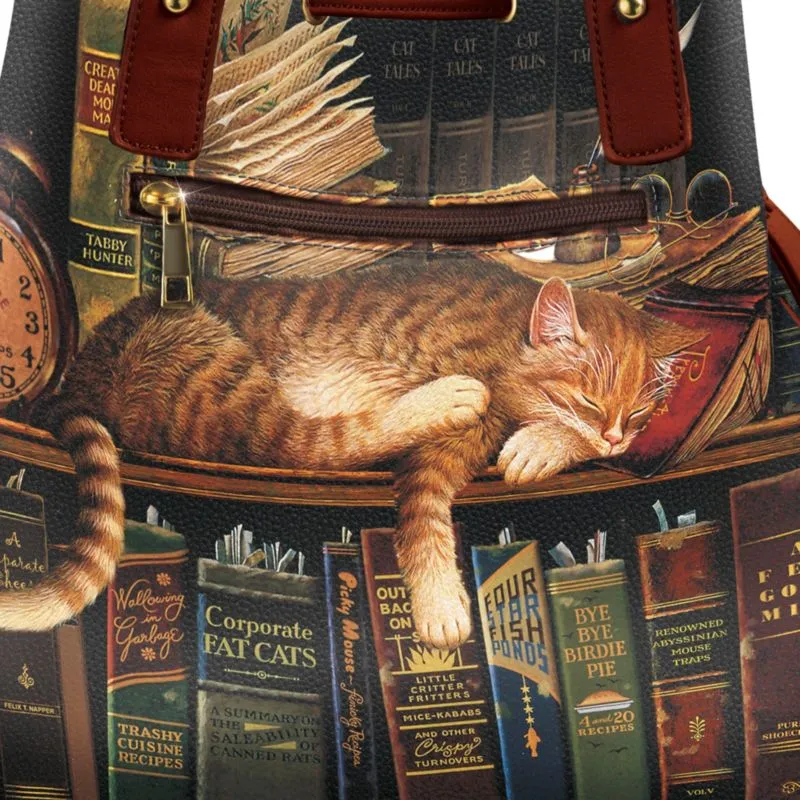 Charles Wysocki 'Worth The Read' Cat Handbag