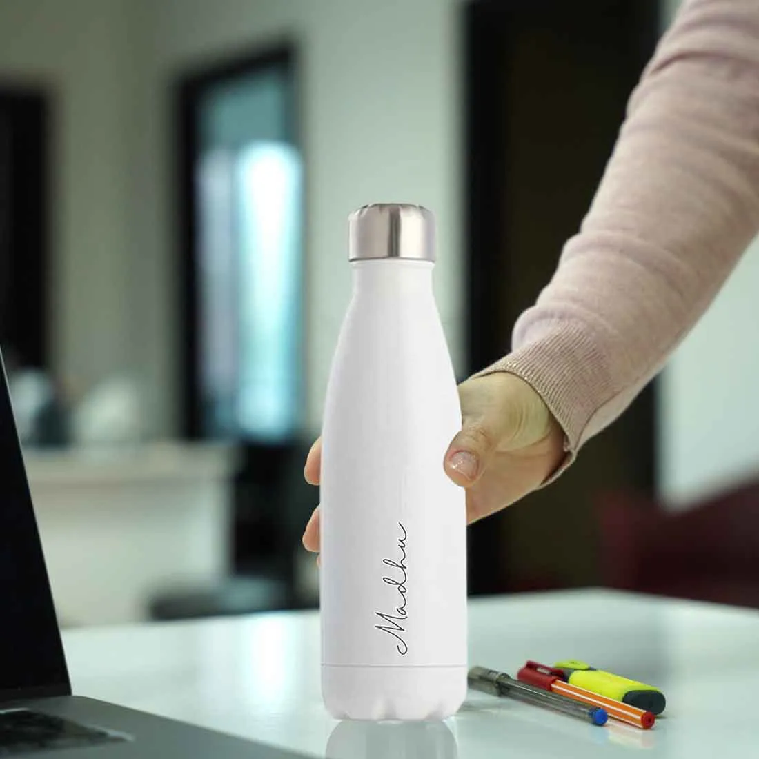 Custom Made Drink Bottles with Name - Stainless Steel Cola Insulated Shape Water Bottle