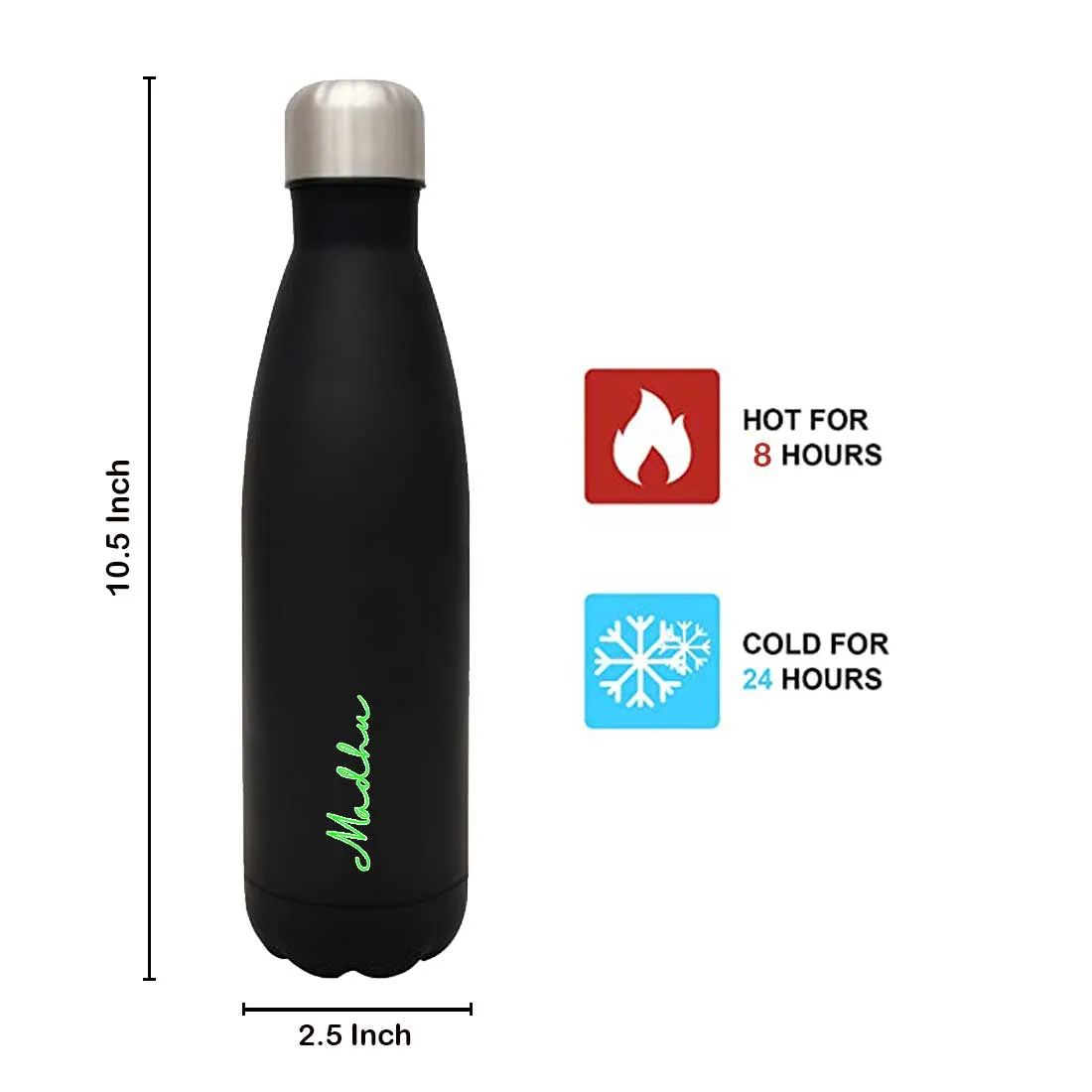 Custom Made Drink Bottles with Name - Stainless Steel Cola Insulated Shape Water Bottle