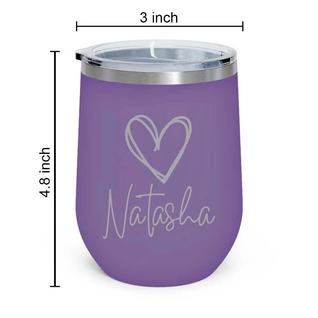 Customized Insulated Coffee Flask Mug With Name Engraved Design (350 ML) - Heart