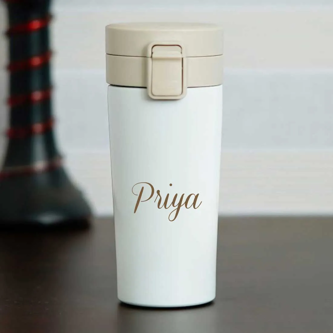 Customized Insulated Coffee Travel Mug With Name Engraved (380 ML) - Name