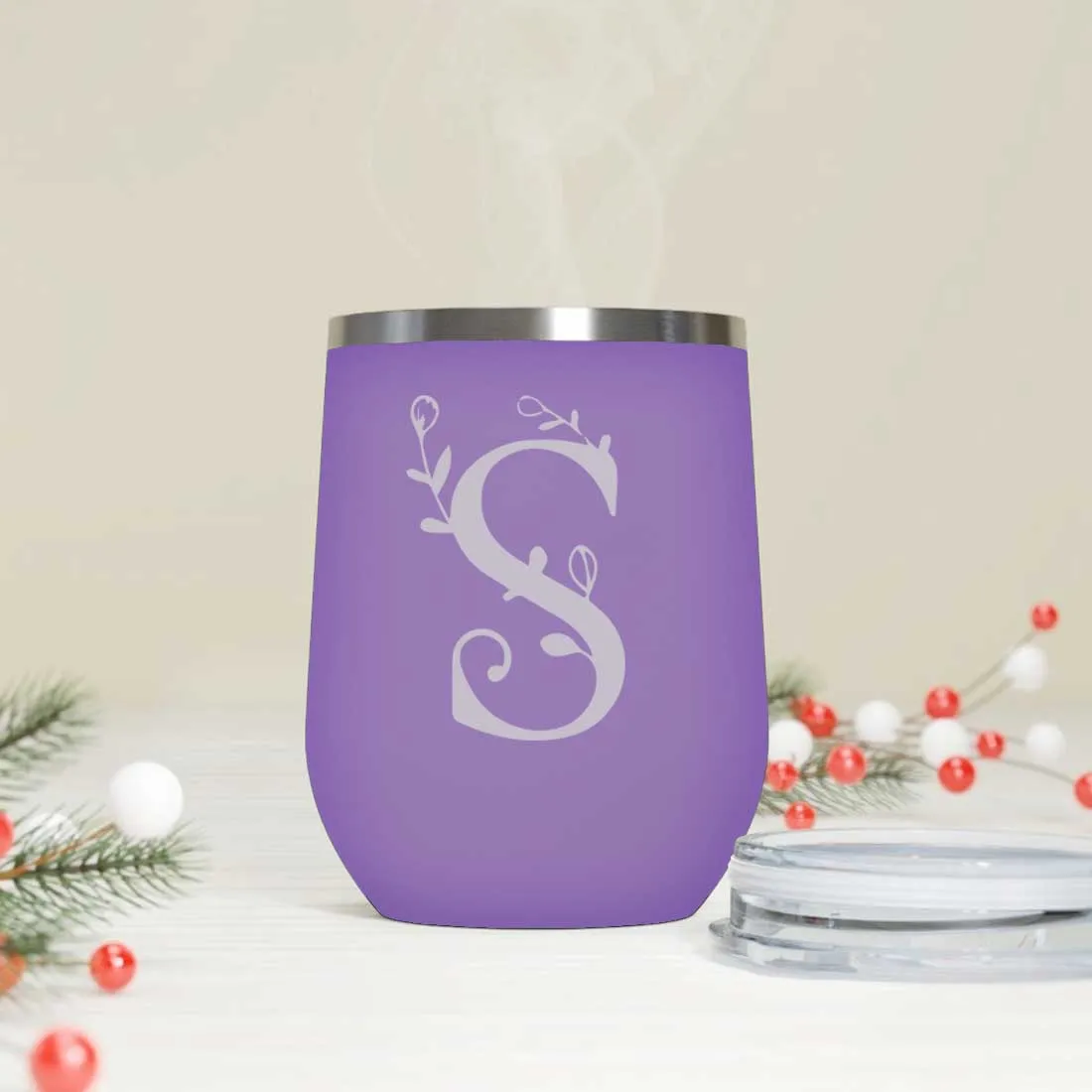 Customized Insulated Coffee Travel Mug With Name Engraved Design (350 ML) - Monogram