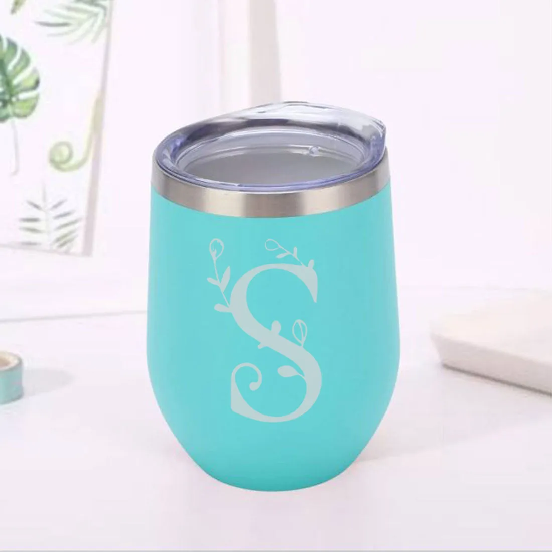 Customized Insulated Coffee Travel Mug With Name Engraved Design (350 ML) - Monogram