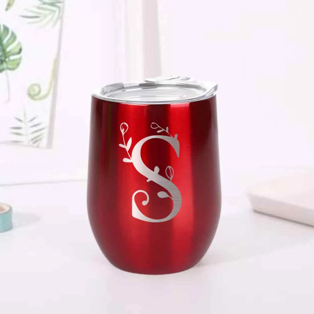 Customized Insulated Coffee Travel Mug With Name Engraved Design (350 ML) - Monogram