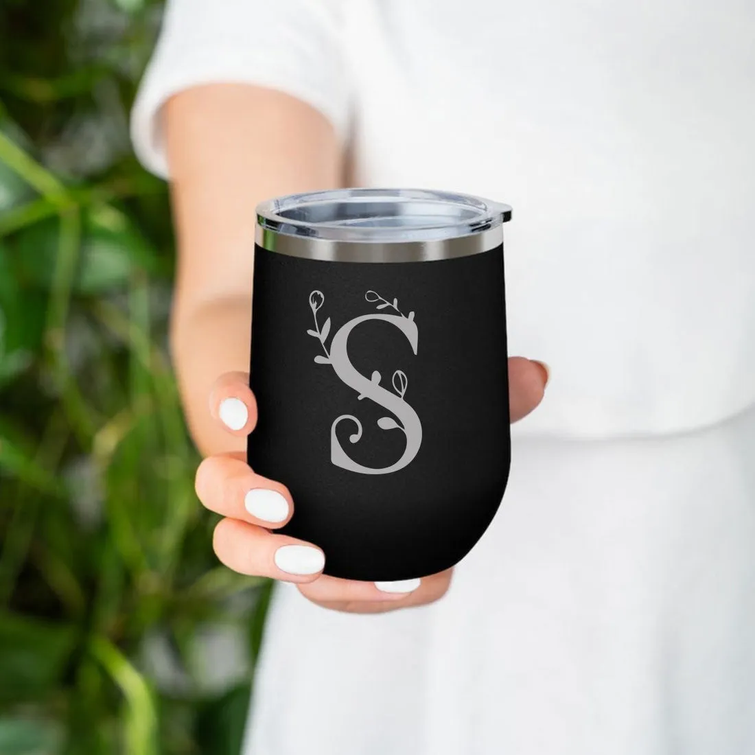 Customized Insulated Coffee Travel Mug With Name Engraved Design (350 ML) - Monogram