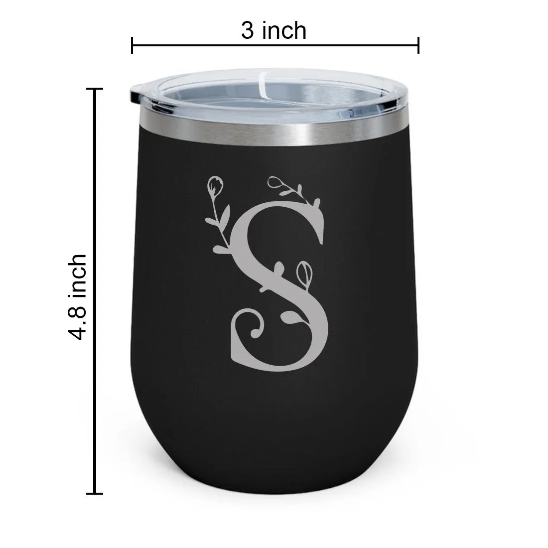 Customized Insulated Coffee Travel Mug With Name Engraved Design (350 ML) - Monogram