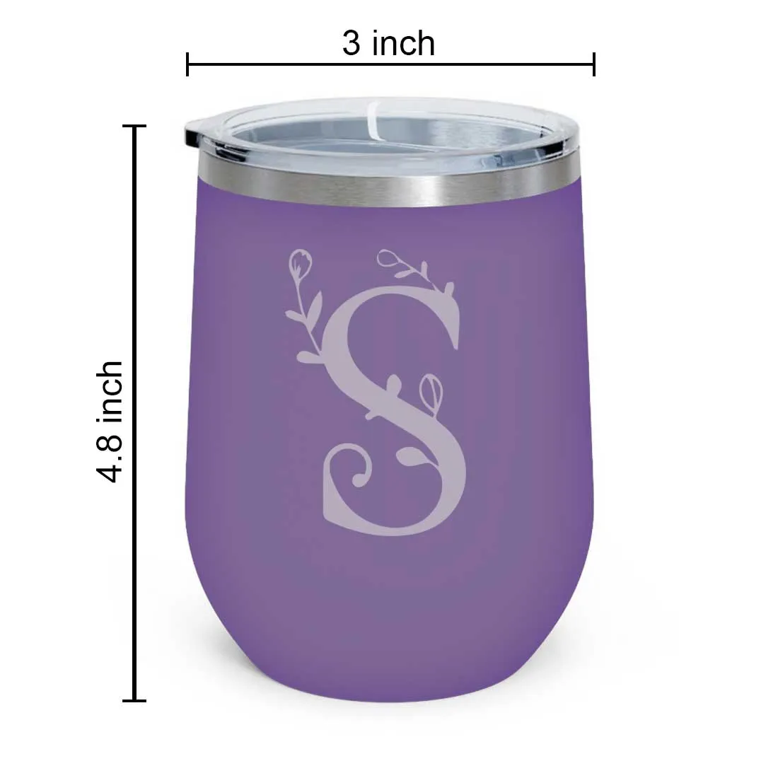 Customized Insulated Coffee Travel Mug With Name Engraved Design (350 ML) - Monogram