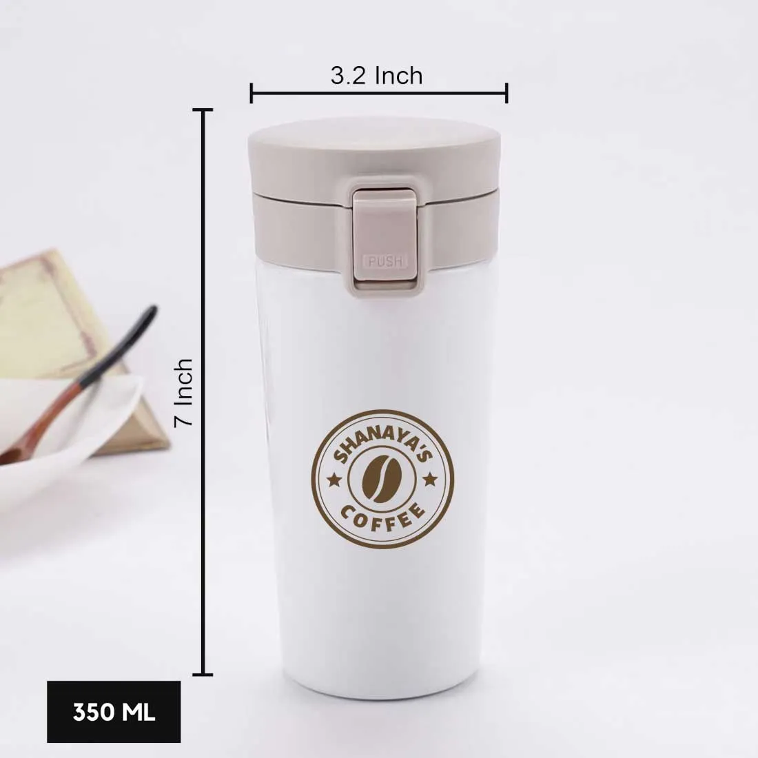 Customized Travel Coffee Mug Insulated for Travelling (380 ML) - Coffee