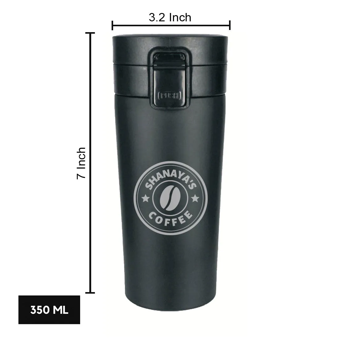 Customized Travel Coffee Mug Insulated for Travelling (380 ML) - Coffee