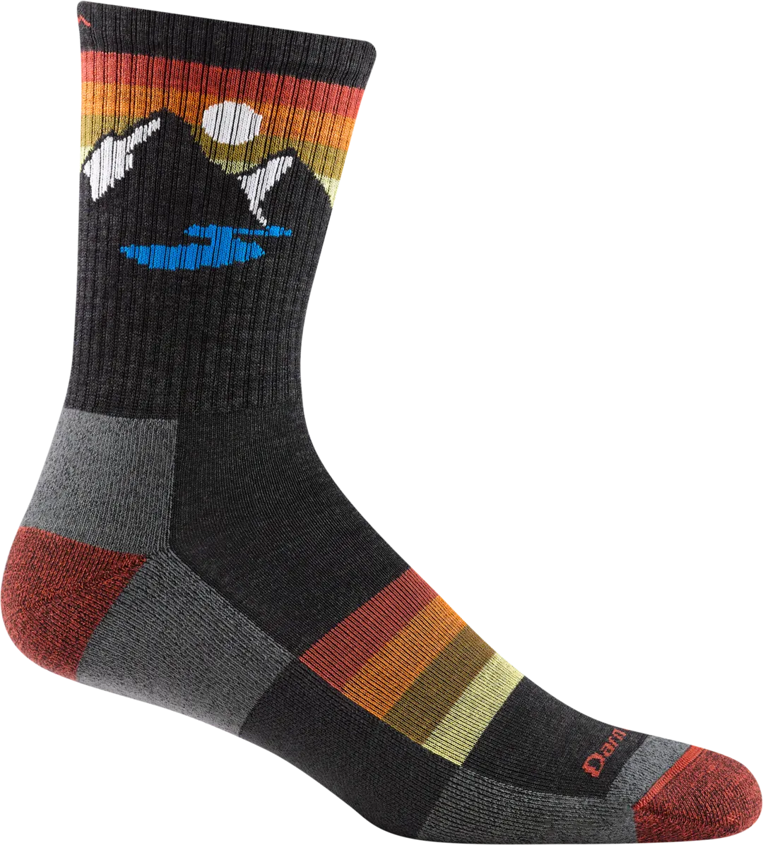 Darn Tough MEN'S SUNSET RIDGE MICRO CREW LIGHTWEIGHT HIKING SOCK 1997 - Charcoal