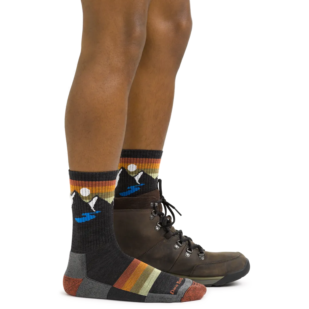 Darn Tough MEN'S SUNSET RIDGE MICRO CREW LIGHTWEIGHT HIKING SOCK 1997 - Charcoal