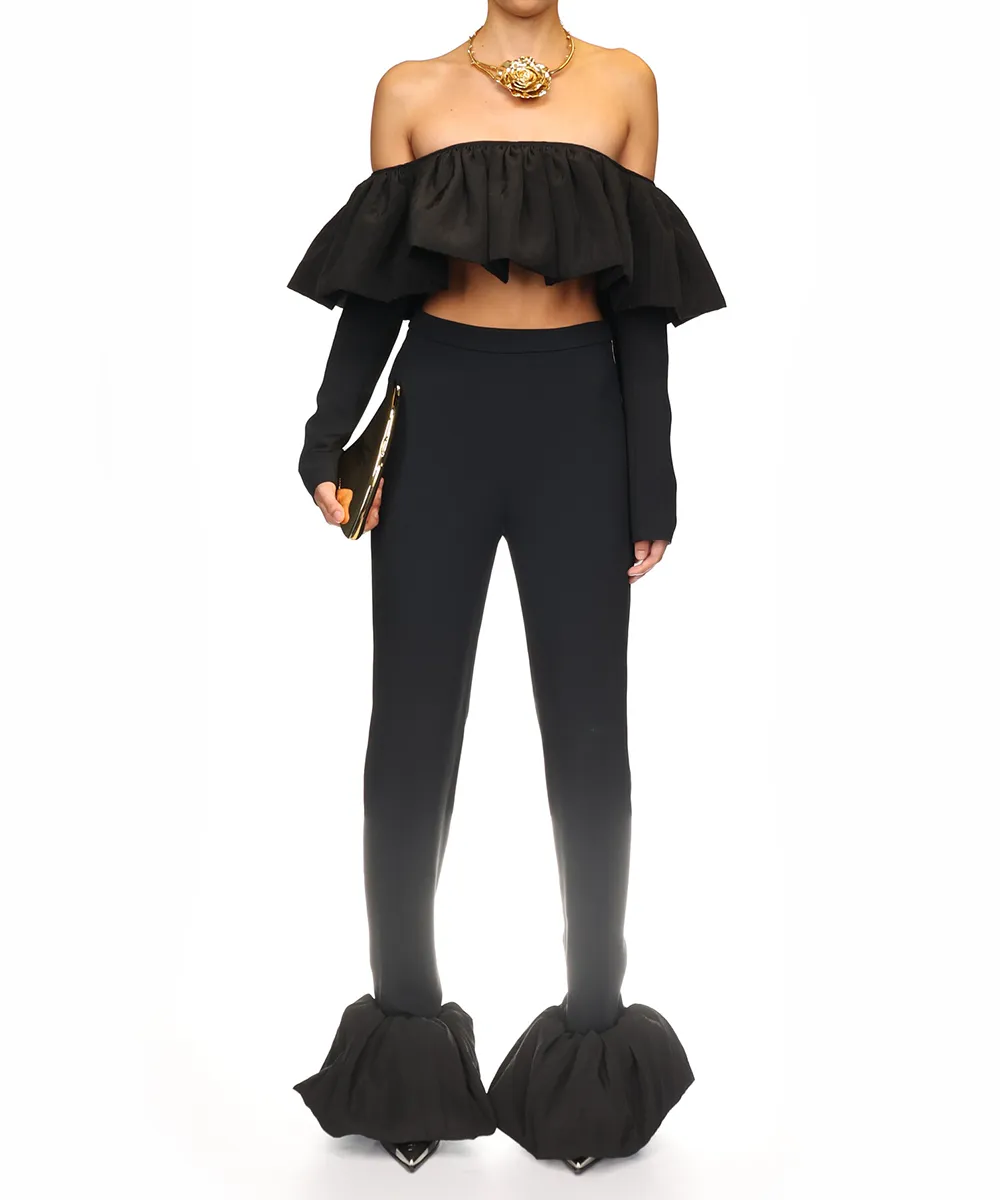 DAVID KOMA puff hem pants 