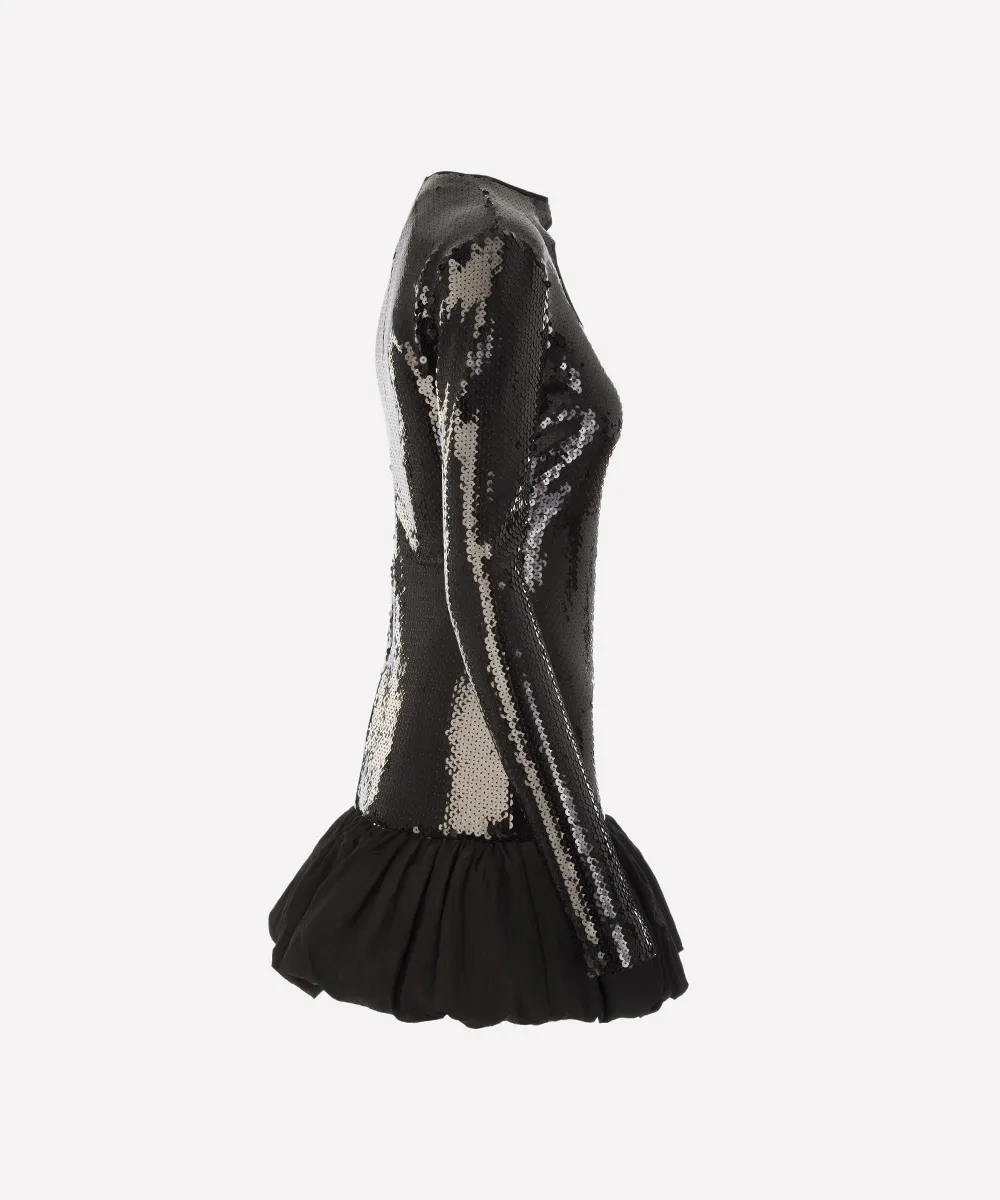 DAVID KOMA sequin puff hem dress 