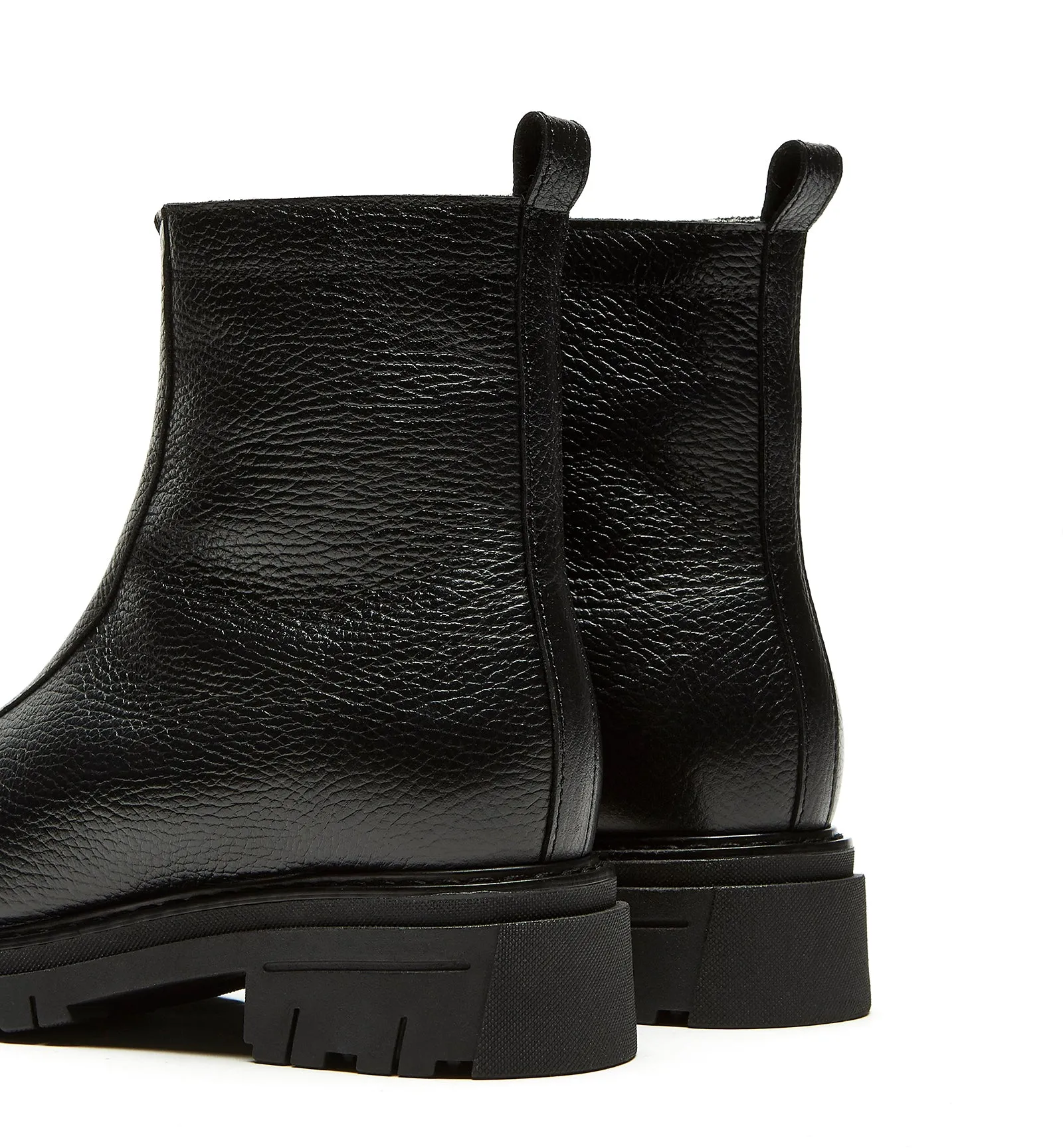 DEON SHEALING-LINED PEBBLED LEATHER BOOTIE