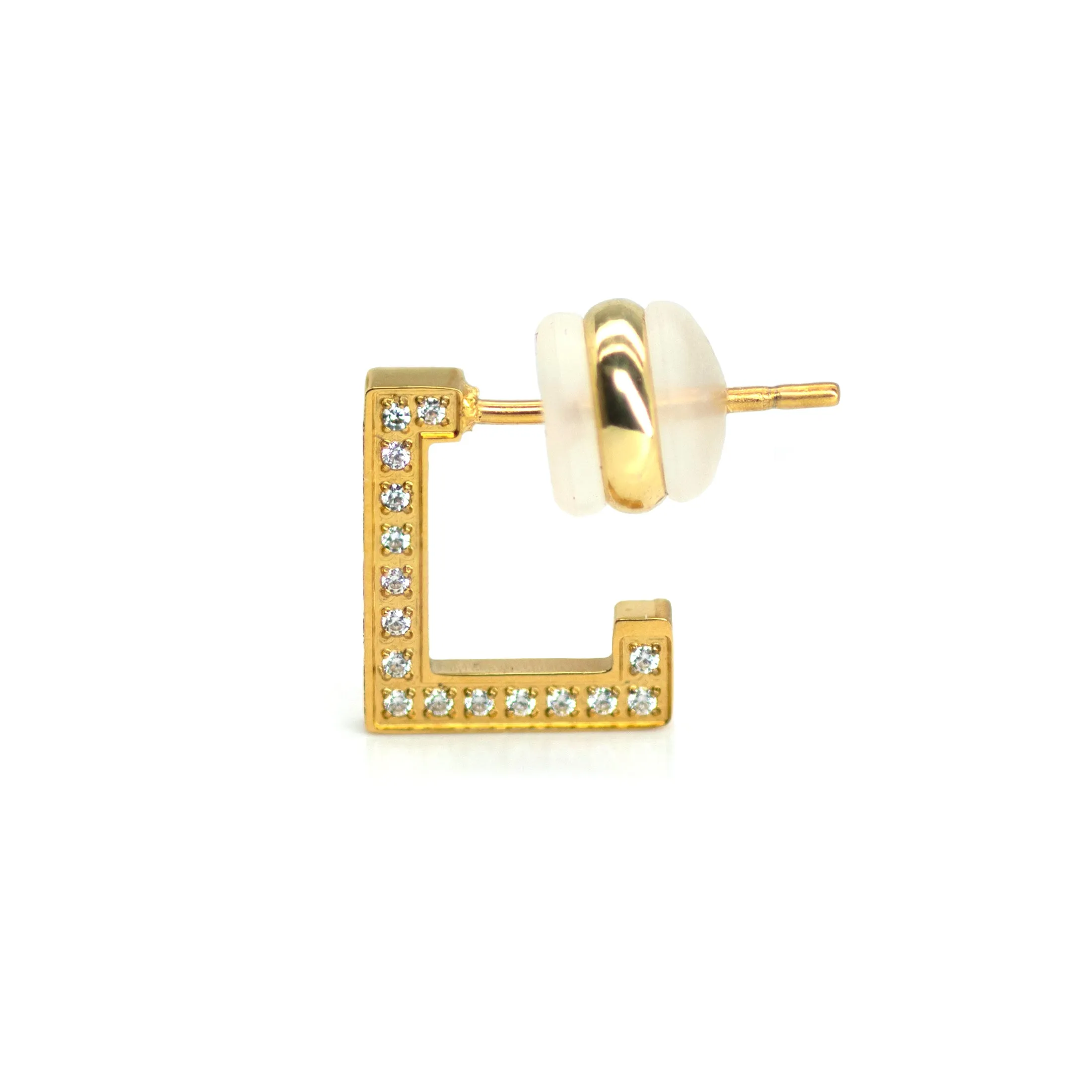 ER246G B.Tiff L-Bar Gold Plated Stainless Steel Earring